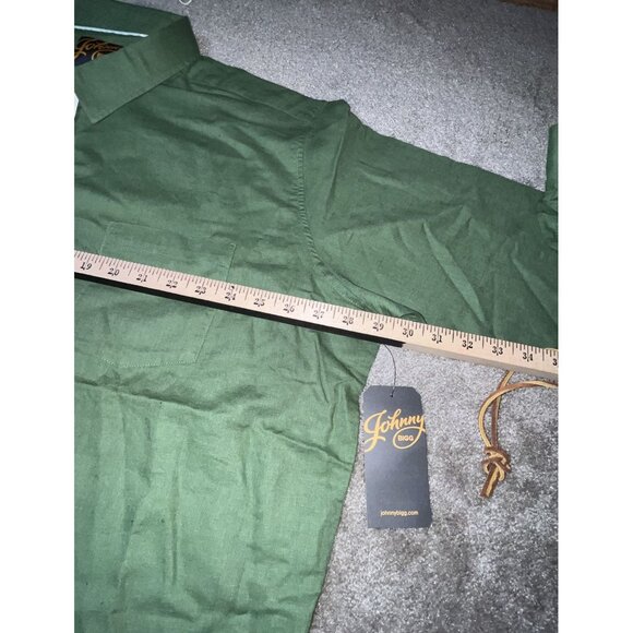 Johnny Bigg Mens AU-4XL Green Linen Blend Button-Up‎ Shirt Long sleeve NWT - Picture 5 of 9